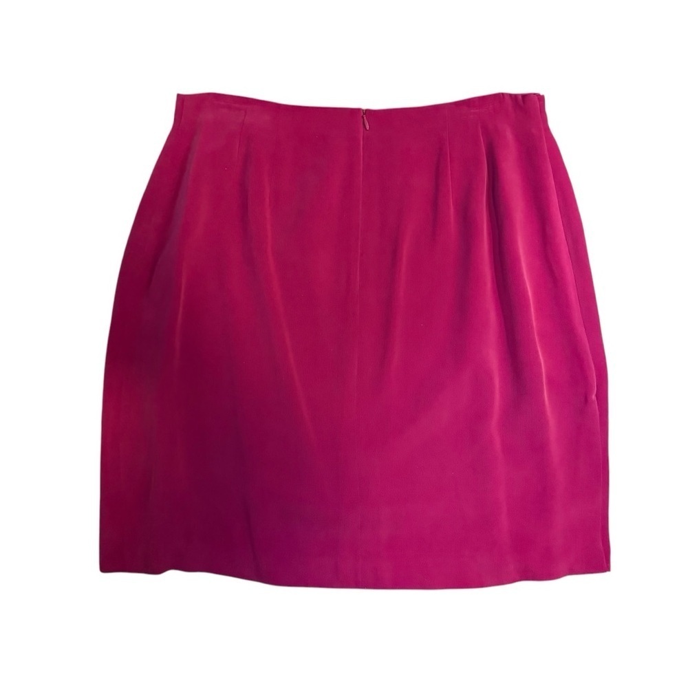 Vintage Liz Claiborne 100% Silk Faux Sarong Knee Length Skirt Sz 16 - Picture 2 of 7